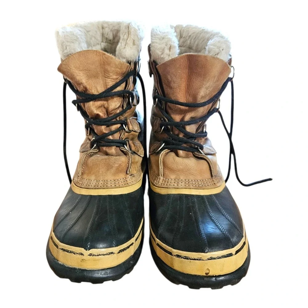 Vintage Sorel Caribou Snow Boots Men's US 10 Removable Wool Liner Canada Kaufman